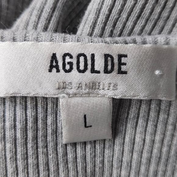 Agolde Bianca Tank Heather Grey Ribbed Size Large - Picture 4 of 7